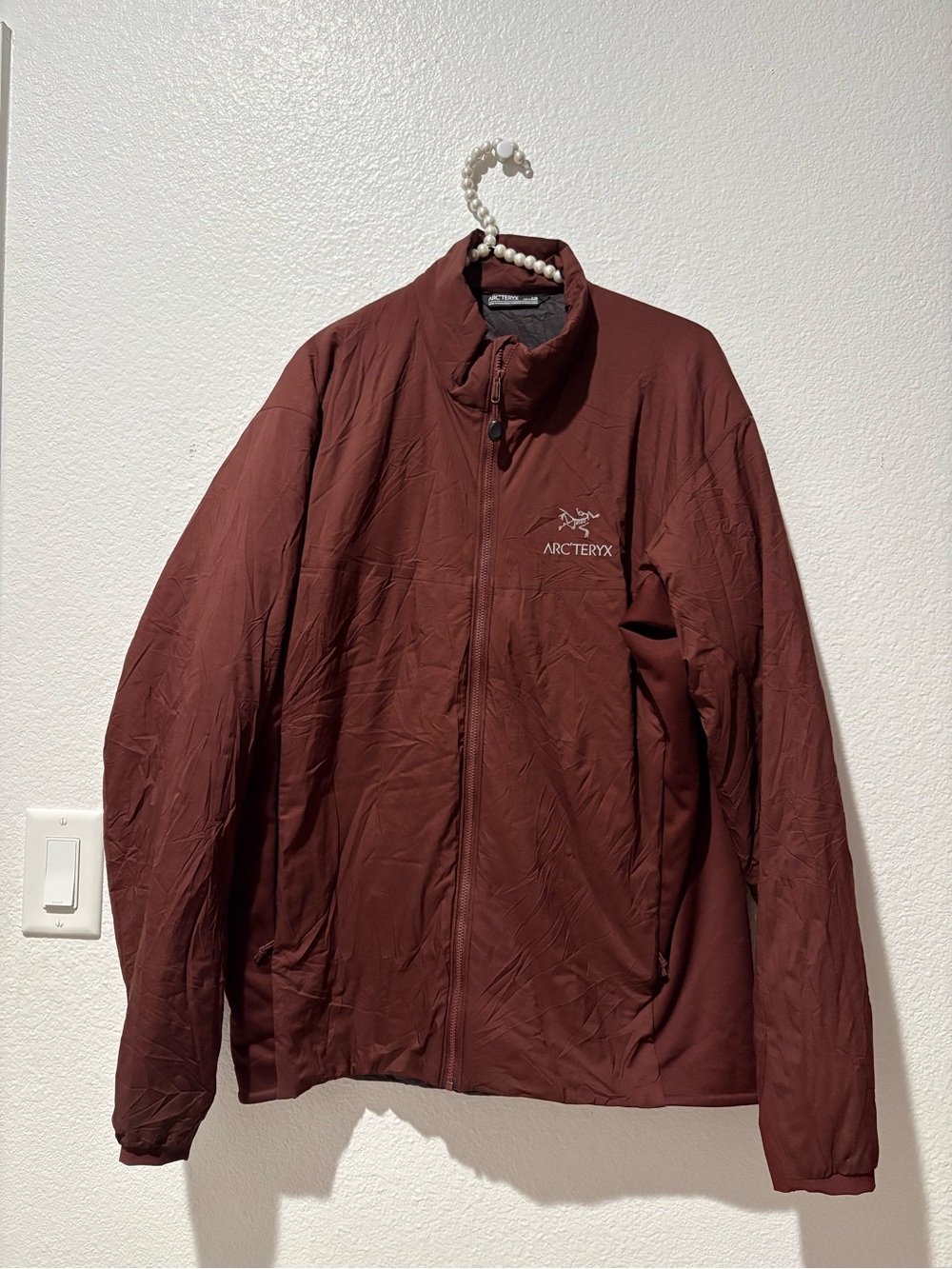 arcteryx Large Burgundy Puffer Jacket